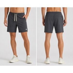 Vuori Kore Shorts Men Small Charcoal Gray 7" Inseam Lined Performance Pockets
